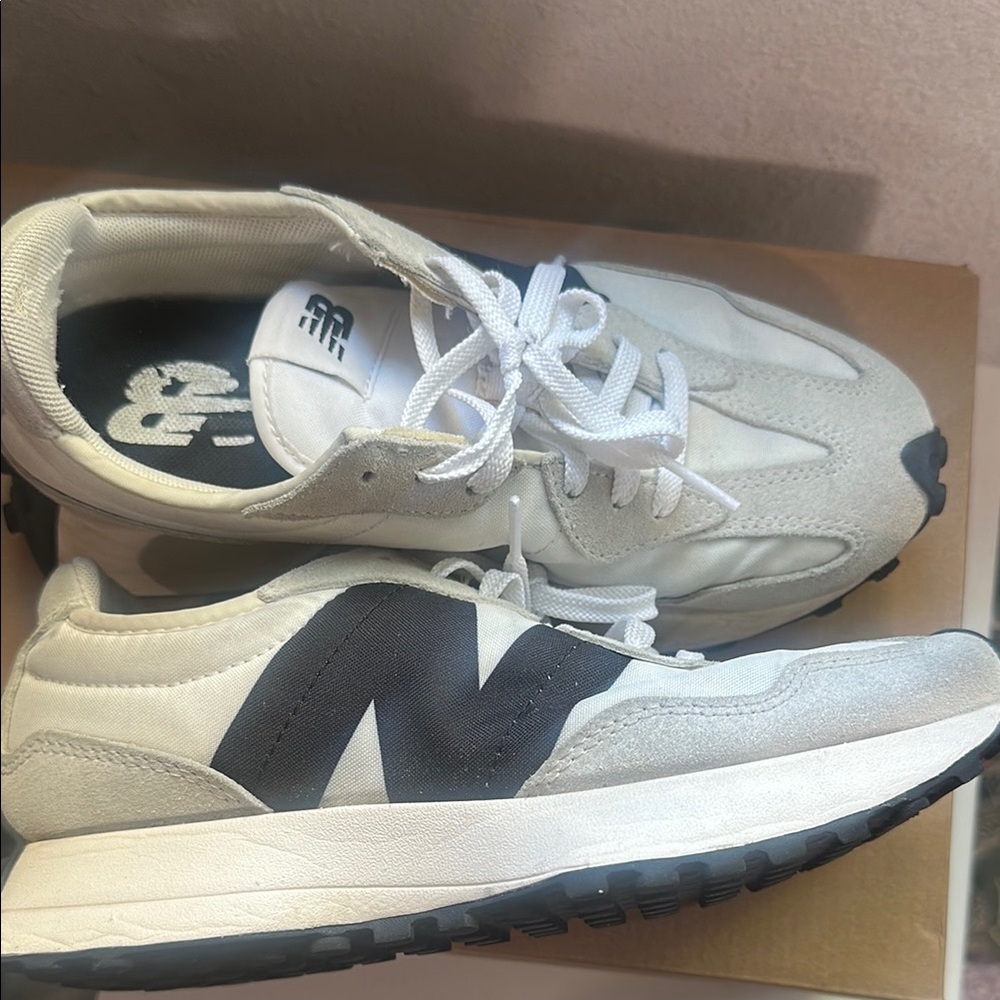 New Balance Gray and White Sneakers